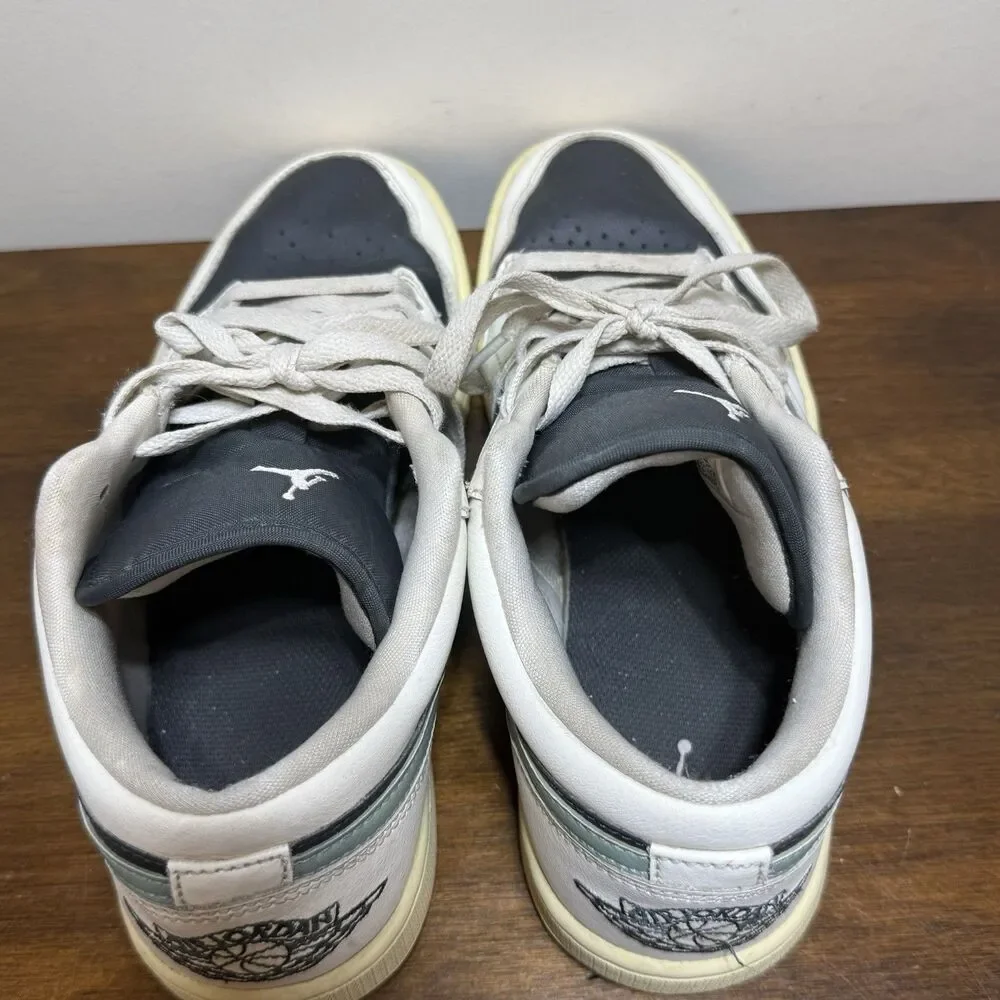 Air Jordan 1 Low Women’s Size 9.5 Anthracite / Jade Smoke Sail - Picture 7 of 10